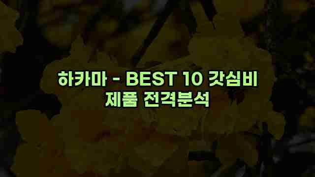 하카마 - BEST 10 갓심비 제품 전격분석