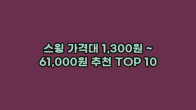 스윙 가격대 1,300원 ~ 61,000원 추천 TOP 10