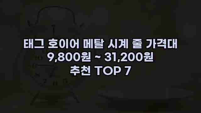 태그 호이어 메탈 시계 줄 가격대 9,800원 ~ 31,200원 추천 TOP 7