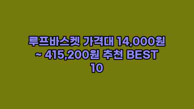 루프바스켓 가격대 14,000원 ~ 415,200원 추천 BEST 10