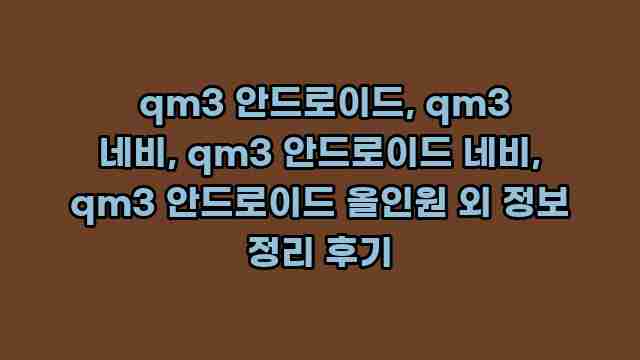  qm3 안드로이드, qm3 네비, qm3 안드로이드 네비, qm3 안드로이드 올인원 외 정보 정리 후기