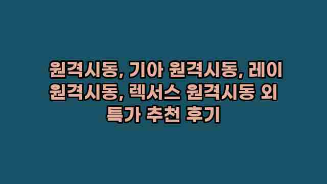  원격시동, 기아 원격시동, 레이 원격시동, 렉서스 원격시동 외 특가 추천 후기