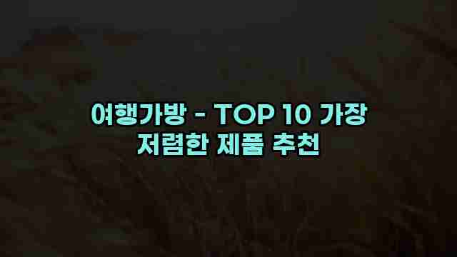 여행가방 - TOP 10 가장 저렴한 제품 추천