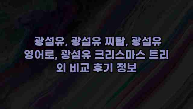  광섬유, 광섬유 찌탑, 광섬유 영어로, 광섬유 크리스마스 트리 외 비교 후기 정보