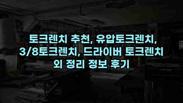  토크렌치 추천, 유압토크렌치, 3/8토크렌치, 드라이버 토크렌치 외 정리 정보 후기