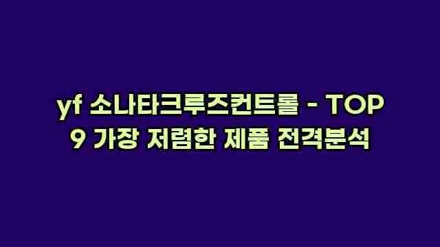 yf 소나타크루즈컨트롤 - TOP 9 가장 저렴한 제품 전격분석