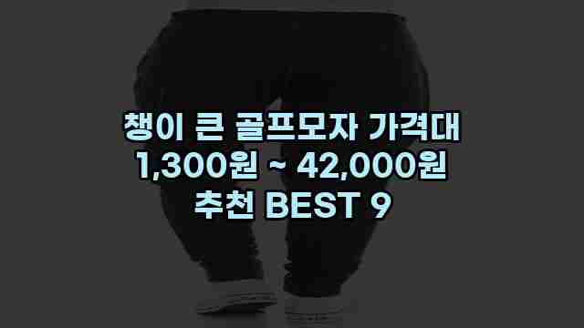 챙이 큰 골프모자 가격대 1,300원 ~ 42,000원 추천 BEST 9