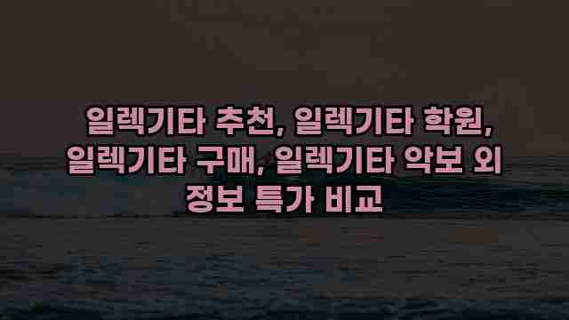  일렉기타 추천, 일렉기타 학원, 일렉기타 구매, 일렉기타 악보 외 정보 특가 비교