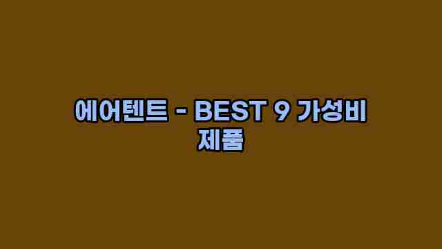 에어텐트 - BEST 9 가성비 제품 