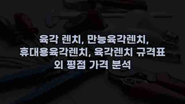  육각 렌치, 만능육각렌치, 휴대용육각렌치, 육각렌치 규격표 외 평점 가격 분석