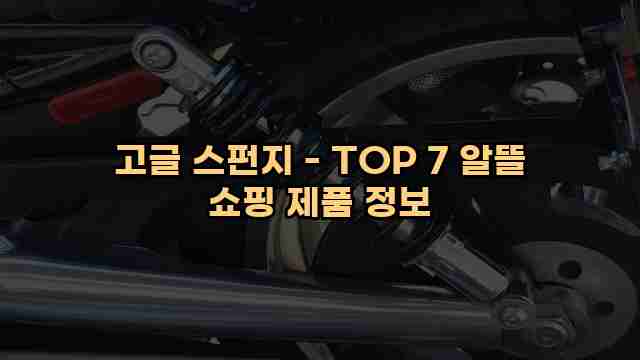 고글 스펀지 - TOP 7 알뜰 쇼핑 제품 정보