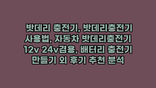  밧데리 충전기, 밧데리충전기 사용법, 자동차 밧데리충전기 12v 24v겸용, 배터리 충전기 만들기 외 후기 추천 분석