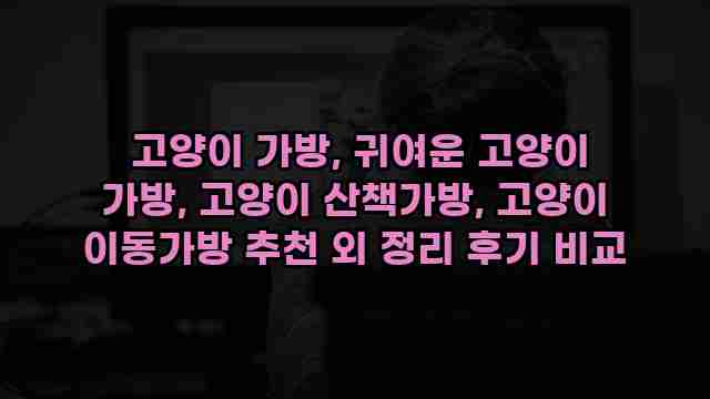  고양이 가방, 귀여운 고양이 가방, 고양이 산책가방, 고양이 이동가방 추천 외 정리 후기 비교