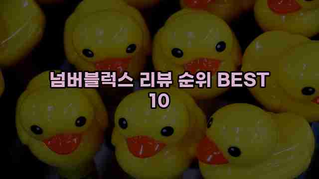 넘버블럭스 리뷰 순위 BEST 10