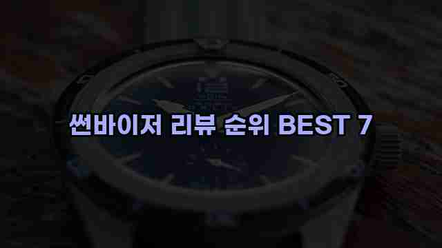 썬바이저 리뷰 순위 BEST 7