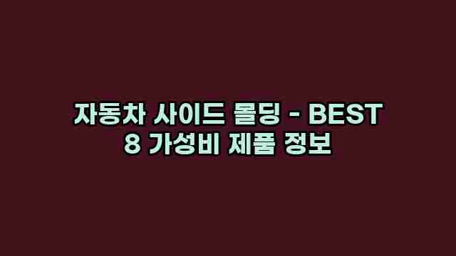 자동차 사이드 몰딩 - BEST 8 가성비 제품 정보