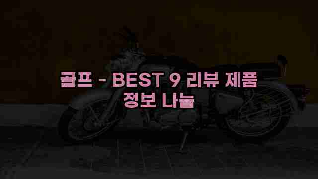 골프 - BEST 9 리뷰 제품 정보 나눔