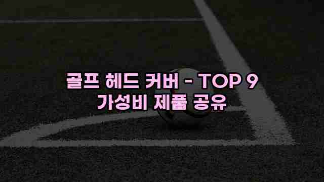 골프 헤드 커버 - TOP 9 가성비 제품 공유