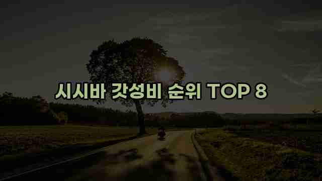 시시바 갓성비 순위 TOP 8