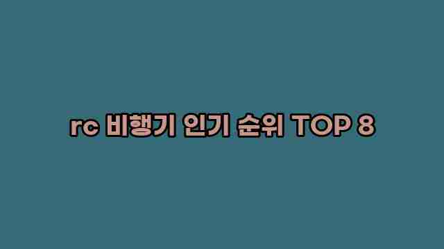 rc 비행기 인기 순위 TOP 8