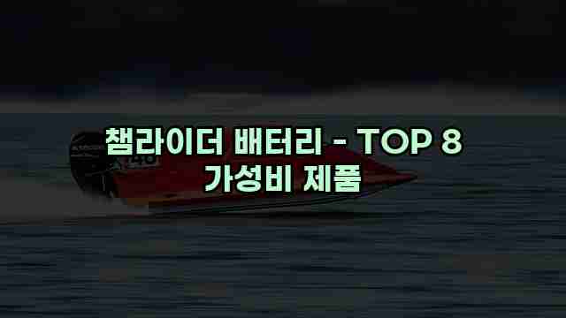 챔라이더 배터리 - TOP 8 가성비 제품 