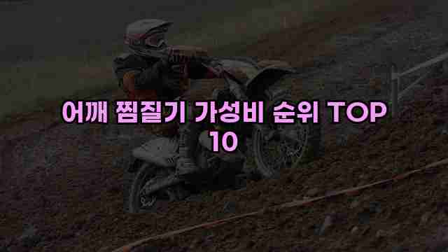 어깨 찜질기 가성비 순위 TOP 10