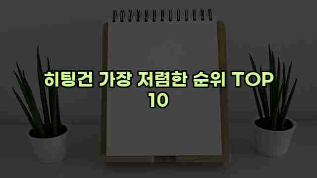 히팅건 가장 저렴한 순위 TOP 10