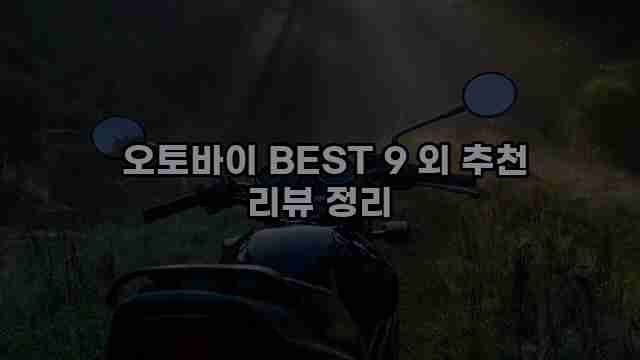  오토바이 BEST 9 외 추천 리뷰 정리