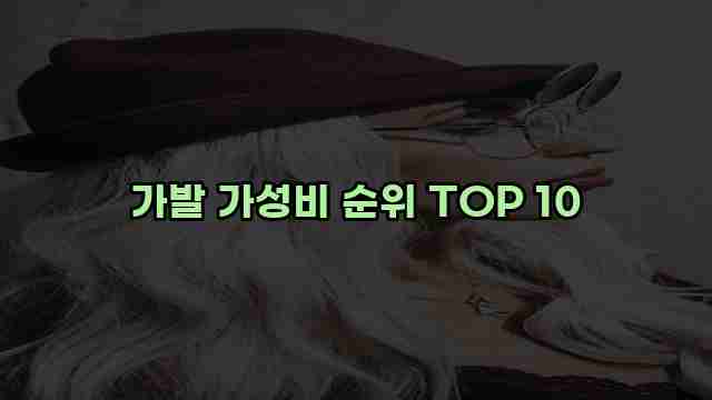 가발 가성비 순위 TOP 10