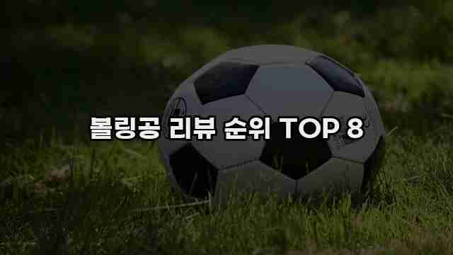 볼링공 리뷰 순위 TOP 8