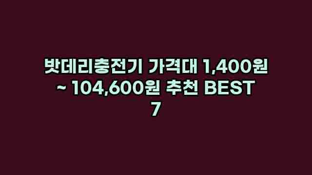 밧데리충전기 가격대 1,400원 ~ 104,600원 추천 BEST 7