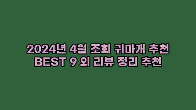 2024년 4월 조회 귀마개 추천 BEST 9 외 리뷰 정리 추천