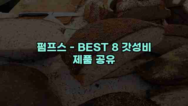 펌프스 - BEST 8 갓성비 제품 공유