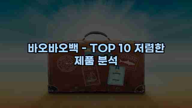 바오바오백 - TOP 10 저렴한 제품 분석