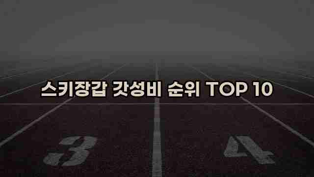 스키장갑 갓성비 순위 TOP 10