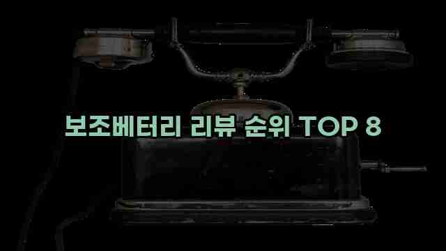 보조베터리 리뷰 순위 TOP 8