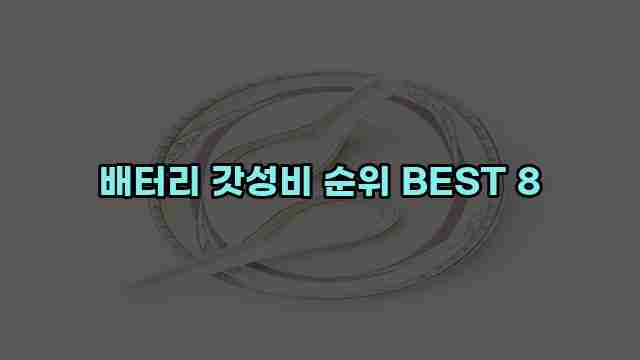 배터리 갓성비 순위 BEST 8