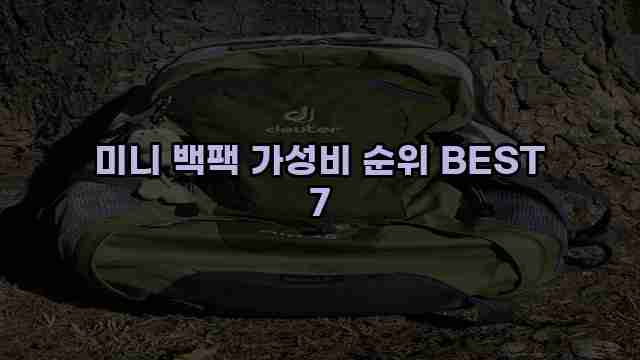 미니 백팩 가성비 순위 BEST 7