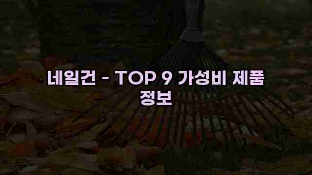 네일건 - TOP 9 가성비 제품 정보