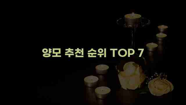 양모 추천 순위 TOP 7