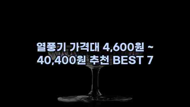 열풍기 가격대 4,600원 ~ 40,400원 추천 BEST 7