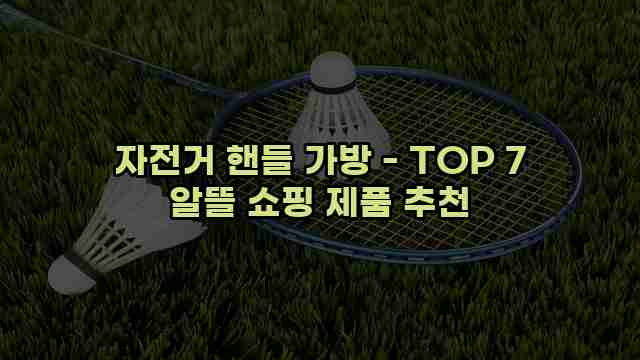 자전거 핸들 가방 - TOP 7 알뜰 쇼핑 제품 추천