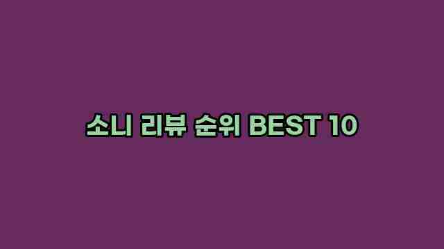 소니 리뷰 순위 BEST 10