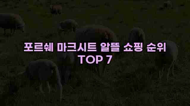 포르쉐 마크시트 알뜰 쇼핑 순위 TOP 7