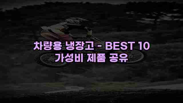 차량용 냉장고 - BEST 10 가성비 제품 공유