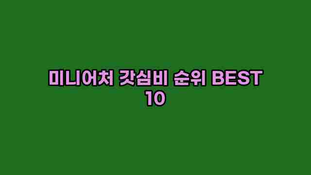 미니어처 갓심비 순위 BEST 10