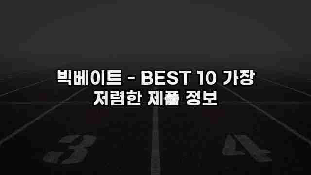 빅베이트 - BEST 10 가장 저렴한 제품 정보