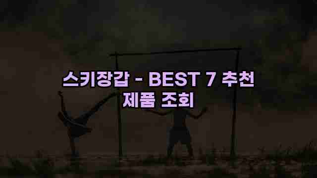 스키장갑 - BEST 7 추천 제품 조회