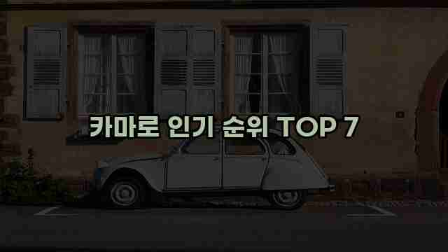 카마로 인기 순위 TOP 7