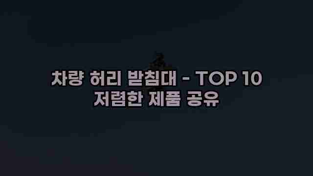 차량 허리 받침대 - TOP 10 저렴한 제품 공유